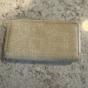 Beige Textured Wallet